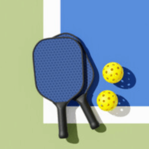 pickleball paddle and balls